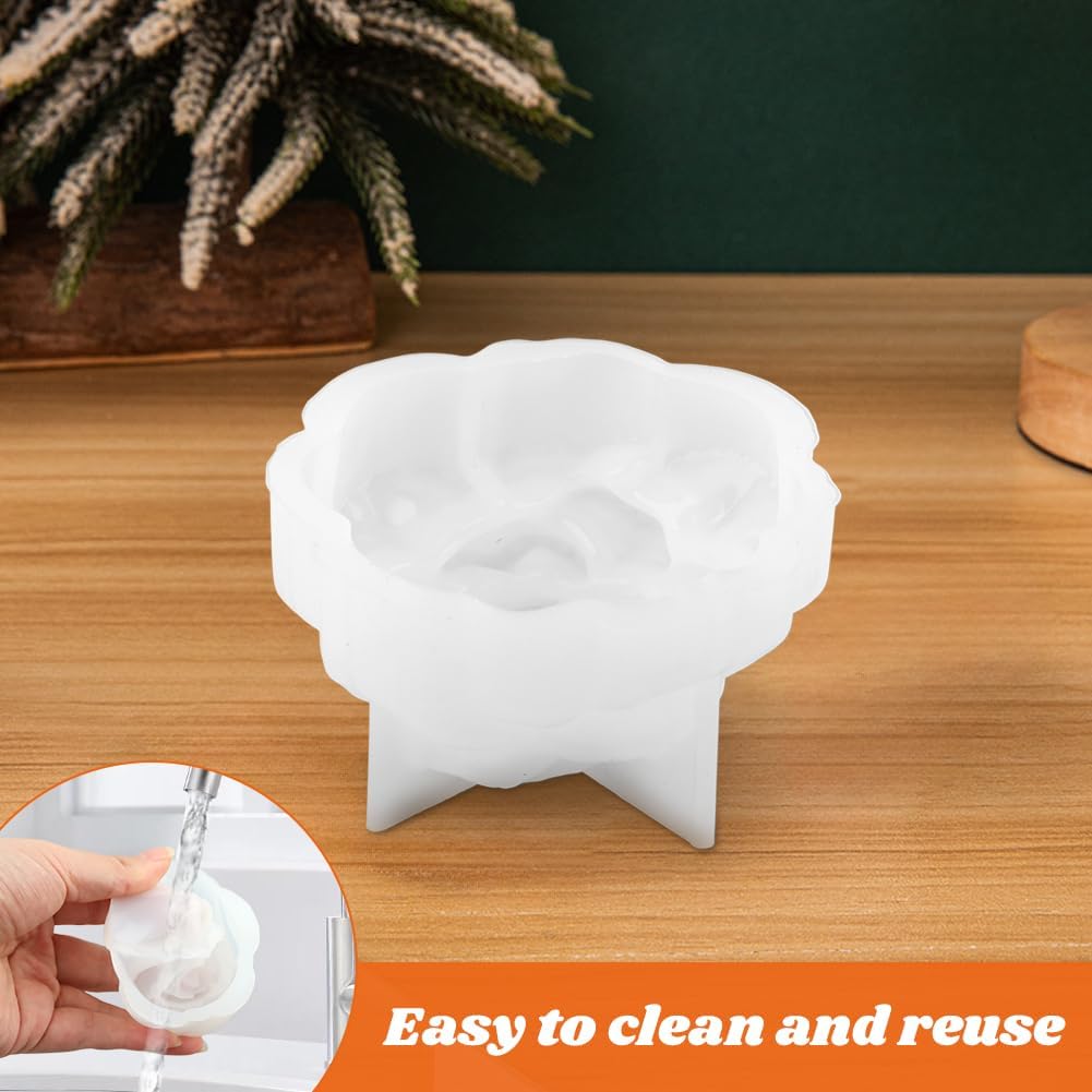 Silicone Candle Molds, 6 Pack, Rose Flower Shape, 2.5 Inch, Non-Stick Easy Release, White, for DIY Candle Making Soap Resin Crafts