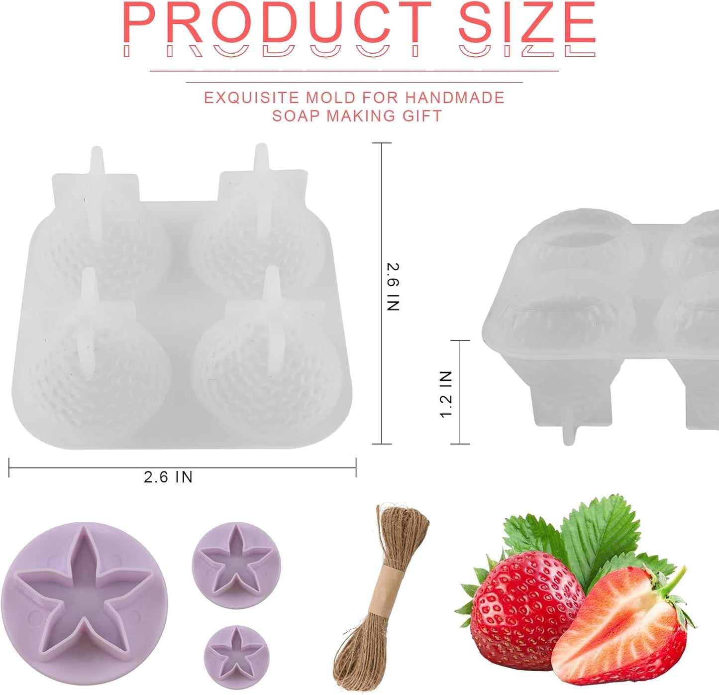 DIY Silicone Strawberry Shaped Grape Soap Molds Exquisite Soap Making Kit Moldes para Jabones Artesanales Grape Soap Mold for Handmade Soap Making Gift Christmas