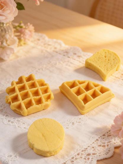 2PCS Waffle Silicone Mold, Waffles Bread Shape Candle Soap Mold for Chocolate, Fondant, Resin| 3.46IN Big Waffle Casting Molds for Baby Shower Birthday Party DIY Crafts‌ Gifts(Waffles)