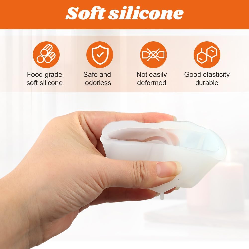 Silicone Candle Molds, 6 Pack, Rose Flower Shape, 2.5 Inch, Non-Stick Easy Release, White, for DIY Candle Making Soap Resin Crafts