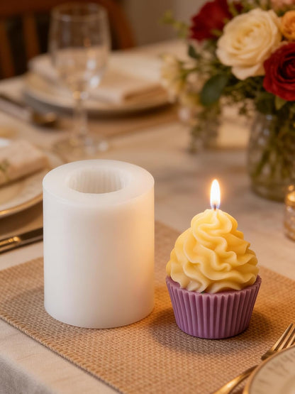 Cupcake Silicone Mold, 2 Pieces Ice-Cream Cupcake Resin Candle Mold Cupcake Shape Cake Mould for Wedding Birthday Party Decor Soap Epoxy Casting DIY Crafts Chocolate Fondant(Ice Cream Cup)