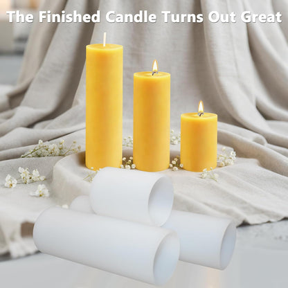 Large Cylinder Mold for Candle Making, 2x3Inch 2x6Inch 2x8Inch Cylinder Silicone Candle Mold, 3 Pcs Long Pillar Epoxy Resin Casting Mold for Wax Candle Resin Craft Making