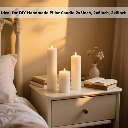 Large Cylinder Mold for Candle Making, 2x3Inch 2x6Inch 2x8Inch Cylinder Silicone Candle Mold, 3 Pcs Long Pillar Epoxy Resin Casting Mold for Wax Candle Resin Craft Making