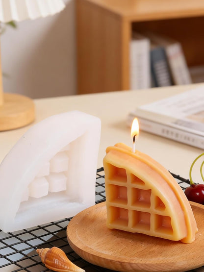 2PCS Waffle Silicone Mold, Waffles Bread Shape Candle Soap Mold for Chocolate, Fondant, Resin| 3.46IN Big Waffle Casting Molds for Baby Shower Birthday Party DIY Crafts‌ Gifts(Waffles)