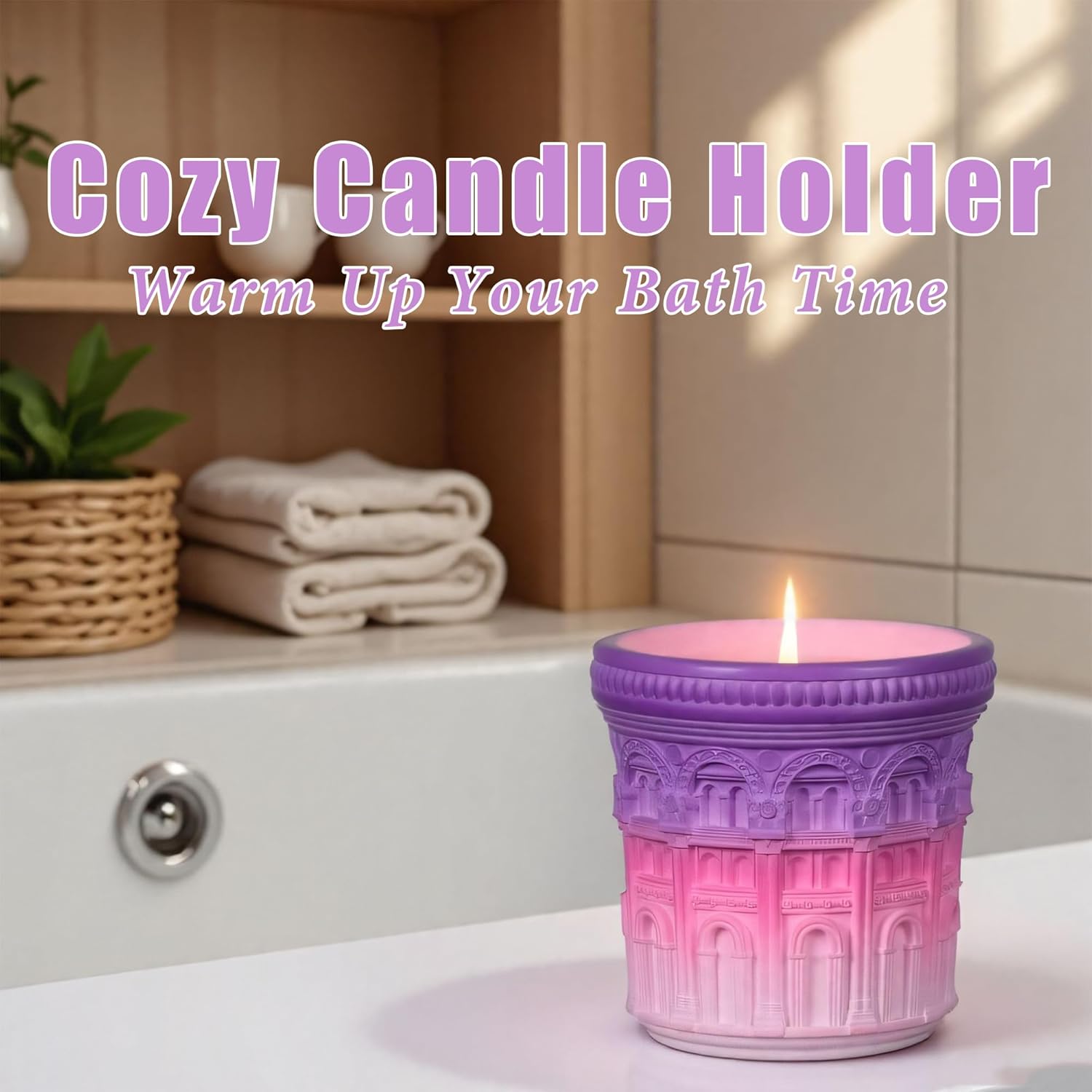 1 Pc 3D Roman Baroque Door Resin Jar Mold European Style Circular Candle Silicone Mold for Epoxy Resin Casting DIY Storage Bottle Jewelry Trinket Container Flower Pot Home Decor Soap