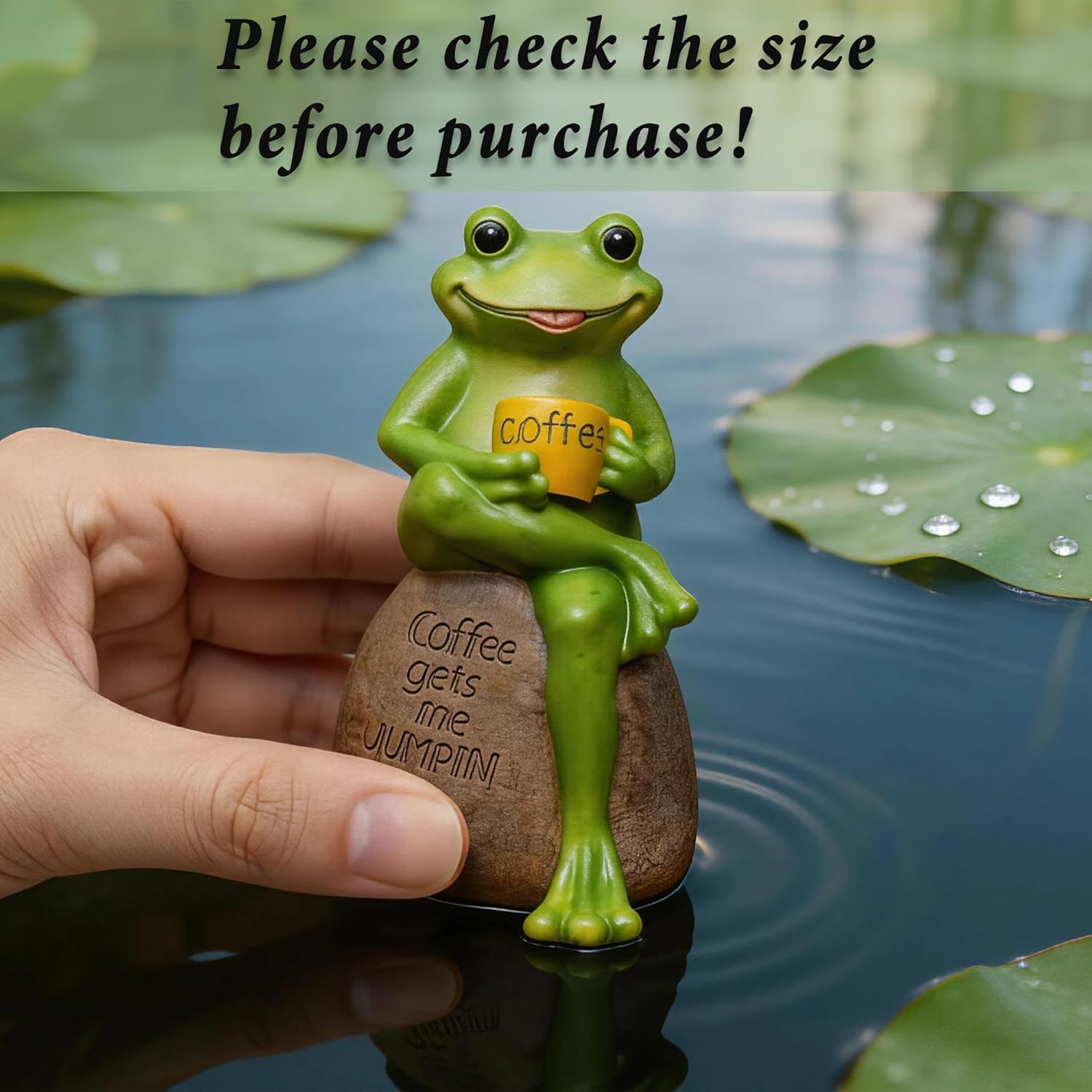 1 Pc Cross-Legged Coffee Frog Silicone Resin Mold 3D Sitting Frog Epoxy Resin Casting Mold for DIY Epoxy Crafts Garden Decor Desk Ornaments Birthday Party Gifts Bookends Home Decoration