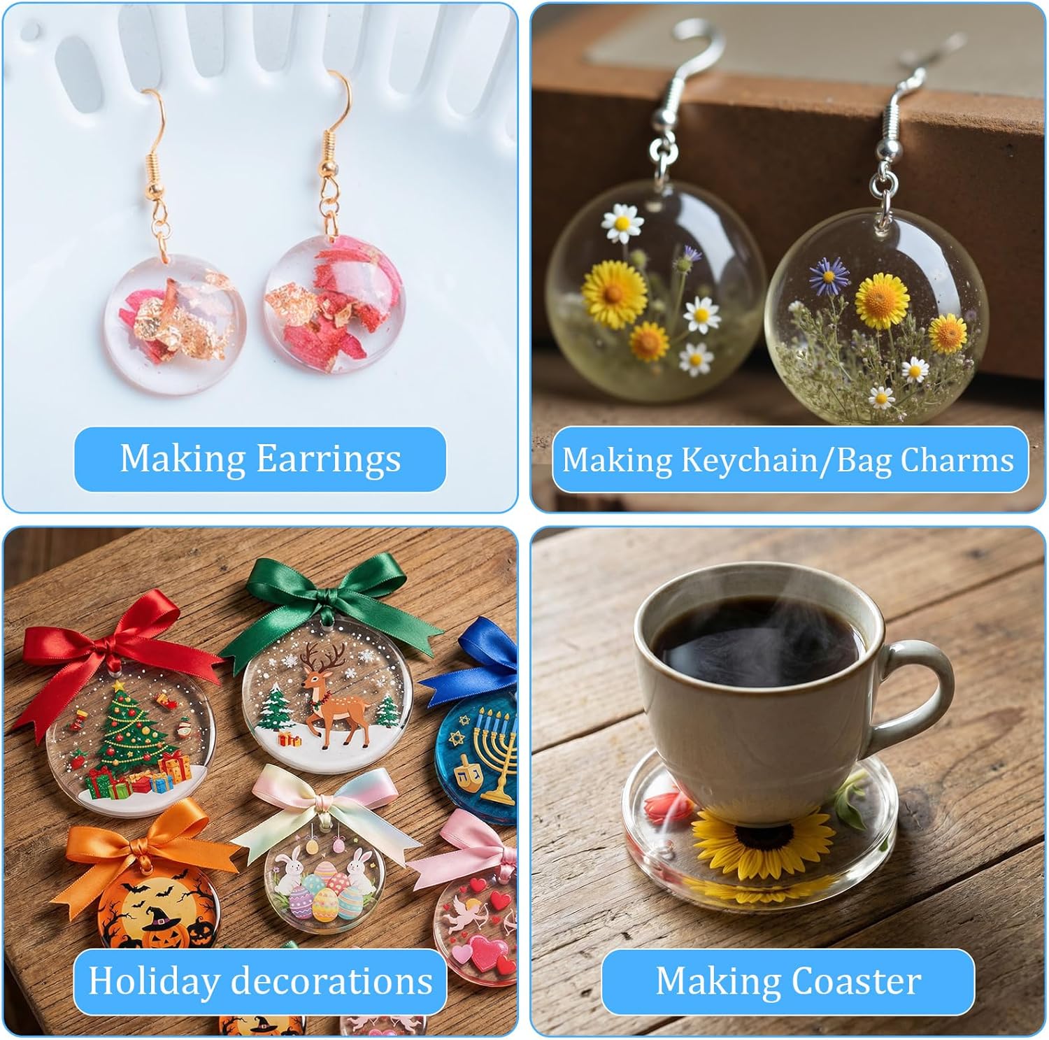 3pcs Silicone Circle Mold,Round Resin Molds Silicone,Key Chain Resin Molds with Hole,4/9/12-Cavity Round Pendant Ornament Mold for DIY Jewelry,Keychains,Ornaments