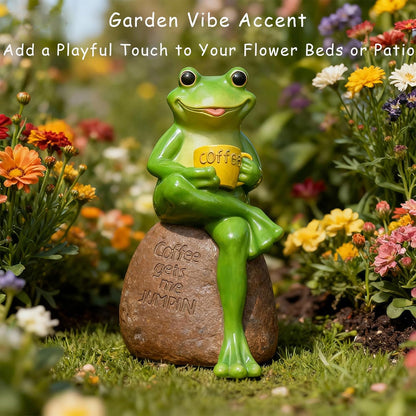1 Pc Cross-Legged Coffee Frog Silicone Resin Mold 3D Sitting Frog Epoxy Resin Casting Mold for DIY Epoxy Crafts Garden Decor Desk Ornaments Birthday Party Gifts Bookends Home Decoration