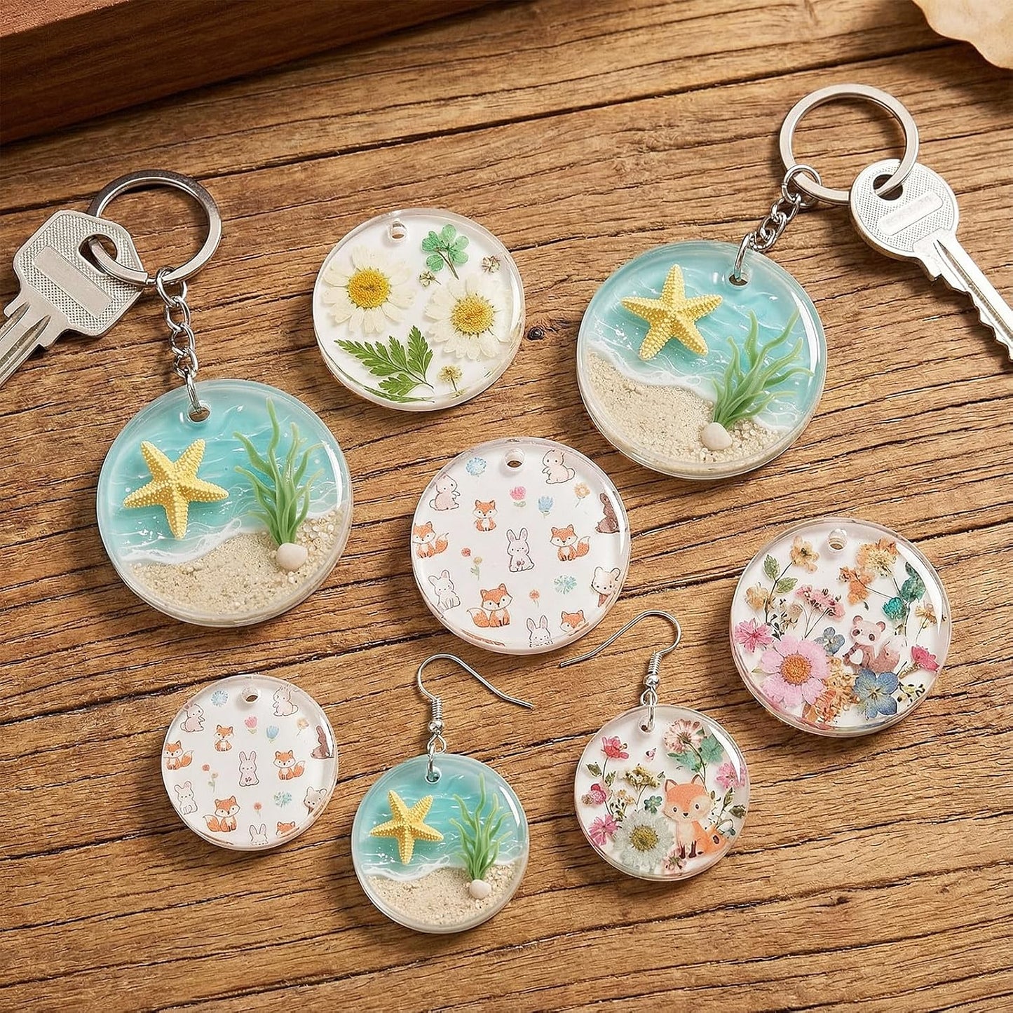 3pcs Silicone Circle Mold,Round Resin Molds Silicone,Key Chain Resin Molds with Hole,4/9/12-Cavity Round Pendant Ornament Mold for DIY Jewelry,Keychains,Ornaments